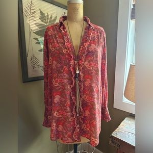 Free People Wild Gardenia Top - size L - Earth Combo